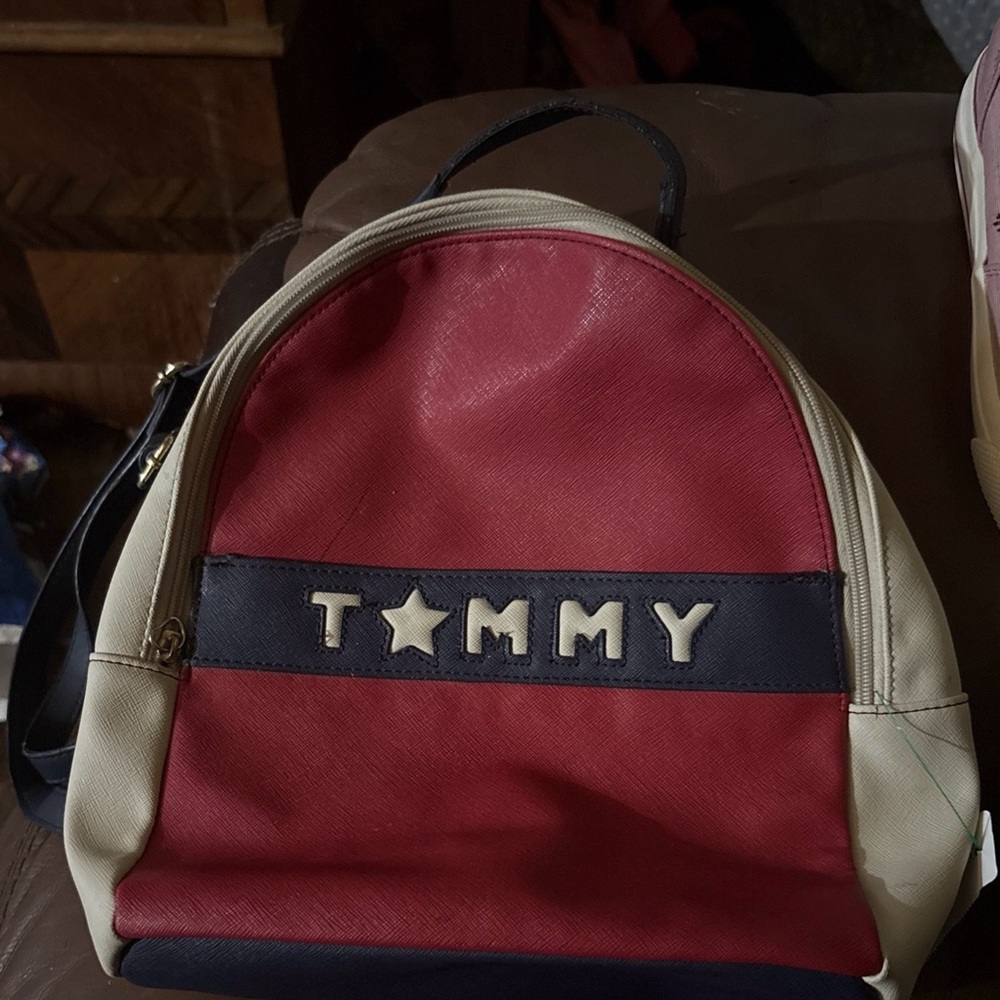 Tommy Red and Cream Backpack